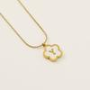 Stainless steel five-leaf clover 18K letter necklace high sense 26 shell letter pendant jewelry