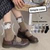Female Autumn and Winter Cute Cartoon Cat Boneless Tube Cotton Socks