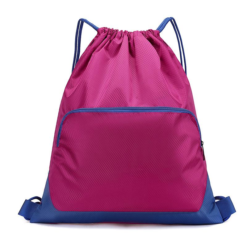 Drawstring Backpack with Drawstring and Drawstring Pockets, Large Capacity Waterproof Sports and Fitness Bag for Men and Women, Travel Backpack