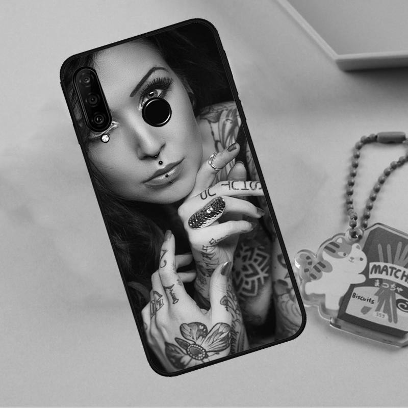 Sexy Arm Tattoeage Meisje Voor Huawei Nova 8i 11i 12i 12s 9 10 SE Y90 Y60 Y70 Y72 Y61 Y91 P20 P30 P40 Lite P60 Pro Hoesje