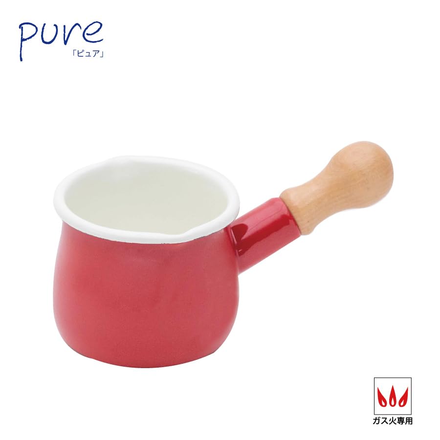 Toyo Horo pure Enamel Milk Pan RD Size: Body: Approx. W19.5 D10.3 H8.8, Depth 8.8cm PU-2303-RD