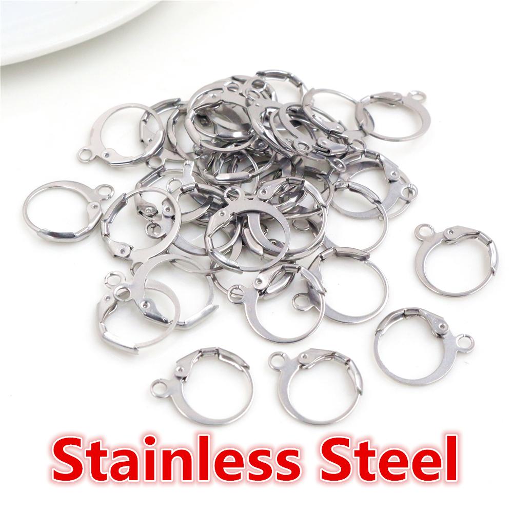 14x12mm 30pcs High Quality Silver Plated Rose Gold Color Rhodium Plated Brass French Earring Hooks Wire Settings Base Whole Sale