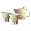 Kunzan Kiln Teapot and Teacup Pair Hasami Made In Serves Includes Tea Wildflower Yellow J-kitchens Set, Ware, Japan, 240ml/130ml, 1-2, Strainer,
