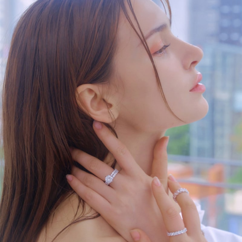 MACIER 2.5MM Prong Setting Tennis Ring (Silver)