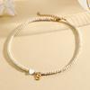 Bohemian Choker neck Initial necklaces heart-shaped shell letter pendant beads Women's stainless steel necklace woman trend2025