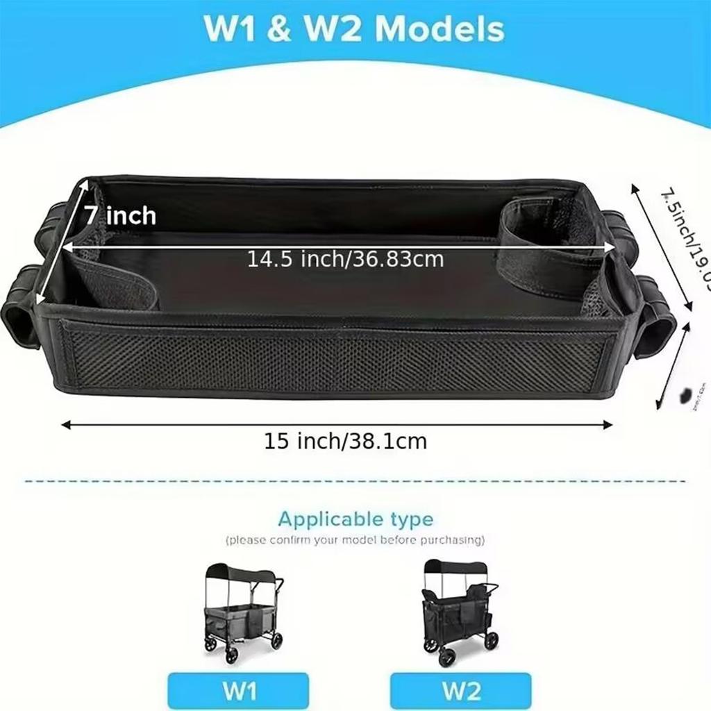 Snacks Tray for Stroller Double-sided Waterproof Toys Placed On The Leather Edge and 2 Cup Holders Snack Pallet Accessories