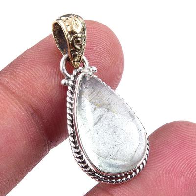 Natural Aquamarine 925 Solid Sterling Silver Gift Jewelry Pendant 1.25'' D1D02