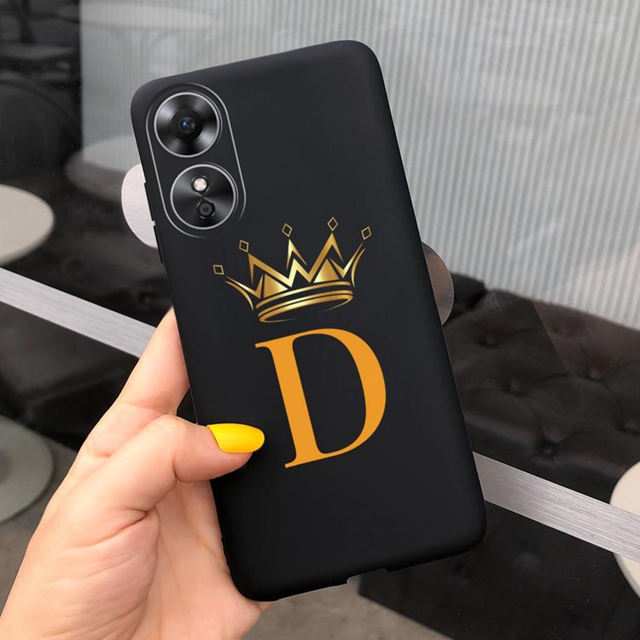 For Oppo A17 Case CPH2477 Luxury Letters Cover Soft Silicone Phone Case For Oppo A17K A 17 OppoA17 Back Cover 6.56'' Fundas Capa