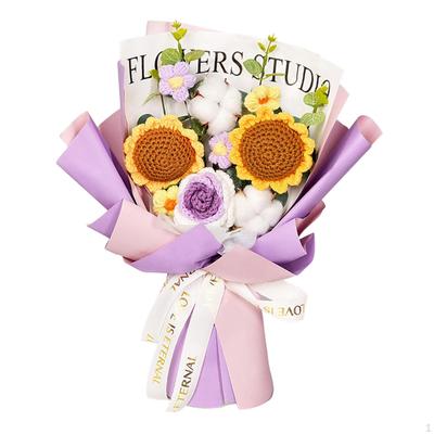 Fertiger Häkelblumenstrauß Künstlich DIY Heimdeko für Partyzubehör