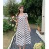 Chic and Beautiful Polka Dot Bubble Sleeve Dress, Summer New Women's Long Dress