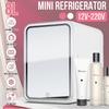 Frigider&Încălzitor Congelator 8L 19.6*26*27.4cm pentru Casă Mașină Machiaj Frigider cu Oglindă cu Lumină LED Mini Portabil Depozitare Cosmetice Frigider