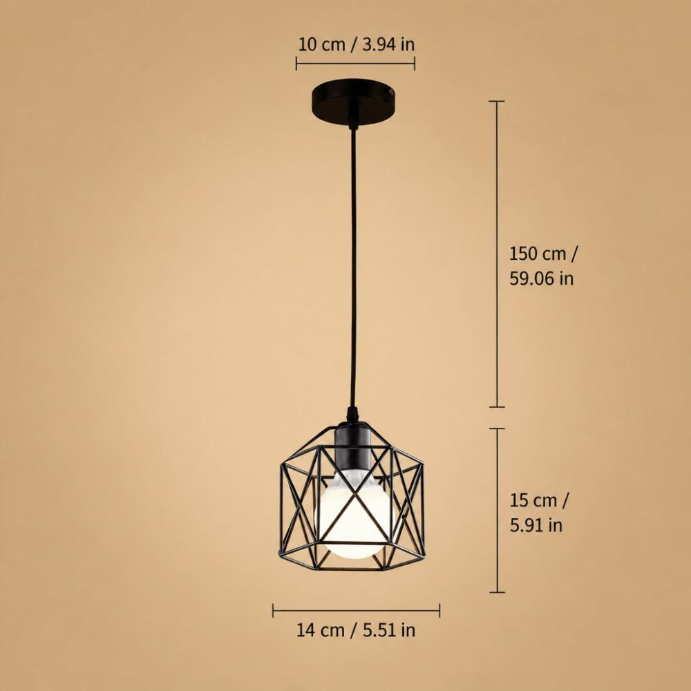 Industrial Style Black Ceiling Chandelier Iron E26 E27 Base Pendant Light Ceiling Lamp Bedroom