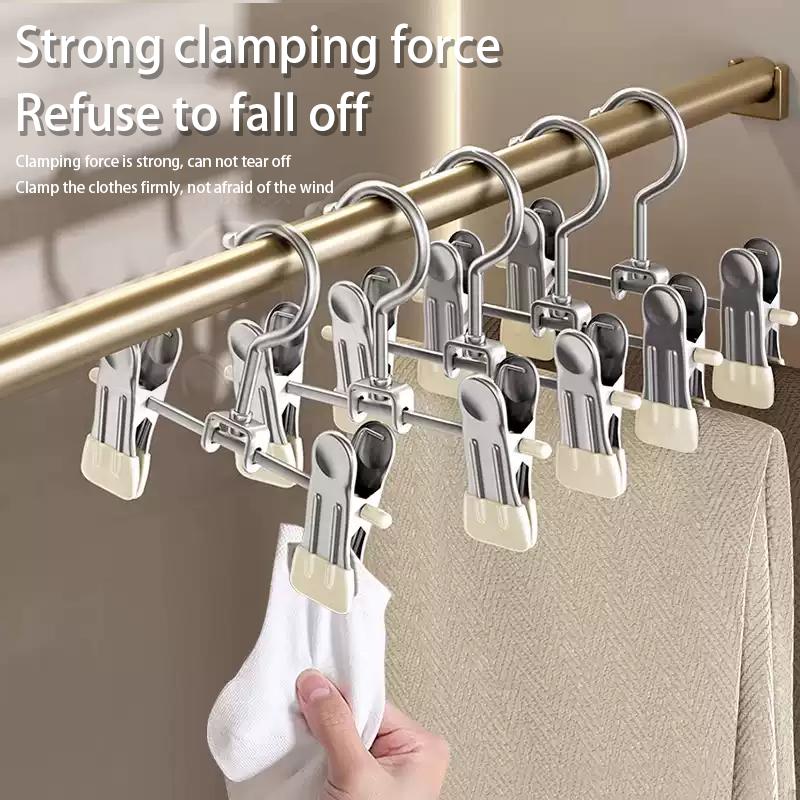 Stainless Steel Multi-Functional Hook Clip For Clothes Hangers And Wardrobes For Storing Trousers