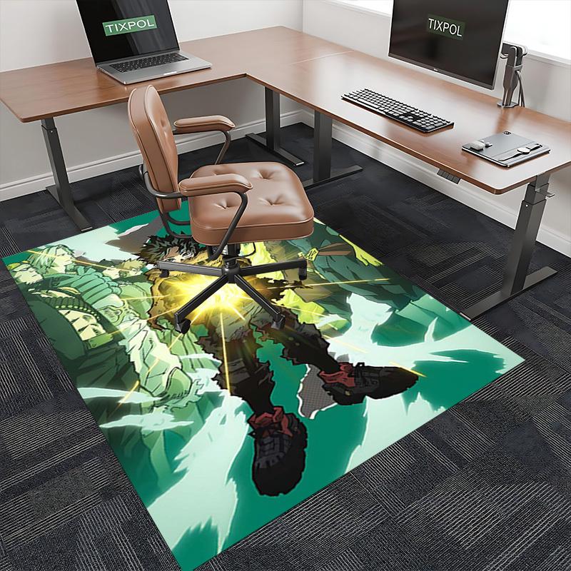 1pc My Hero Academia Izuku Midoriya Anime Cartoon Design Office Chair Mat Non-Slip Carpet Suitable for Home Decor Living Room Bedroom Game Room Season