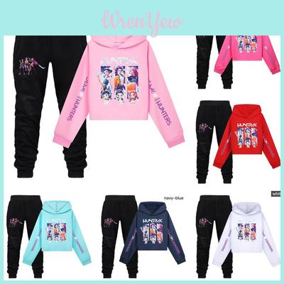 Kpop Demon Hunters Girls Cotton Casual Set With Long Sleeve Hoodie And Pants For Ages 110-170cm