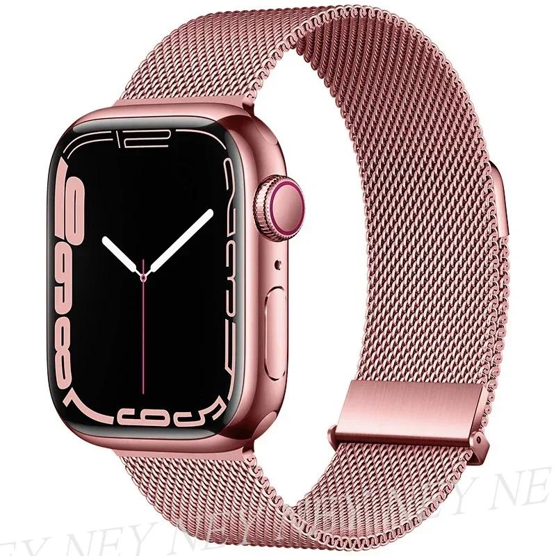 Milanese Strap for Apple Watch 10 46mm Band 9 8 7 45mm 41mm Ultra 2 49mm Metal Magnetic Bracelet iWatch 6 5 4 SE 44mm 40mm 42mm