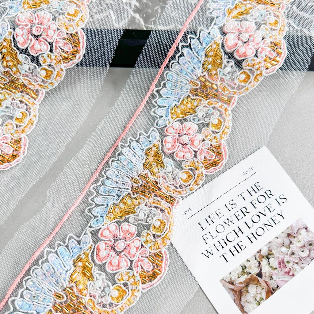 Color Beads Embroidery Barcode Mesh Yarn Hollow Strand Accessories Clothing Skirt Luggage Lace Accessories