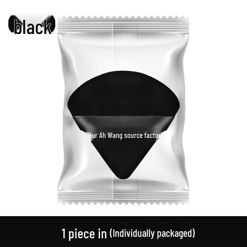 Triangle Velour Air Cushion Puff - Double-Sided Crystal Velvet Super Soft Fan-Shaped Makeup Puff for Loose Powder Setting