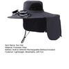 Chapeau Ventilateur Solaire avec Protection Cou Chapeau à Visière Solaire UV Ventilateur USB Rechargeable Respirant Hommes