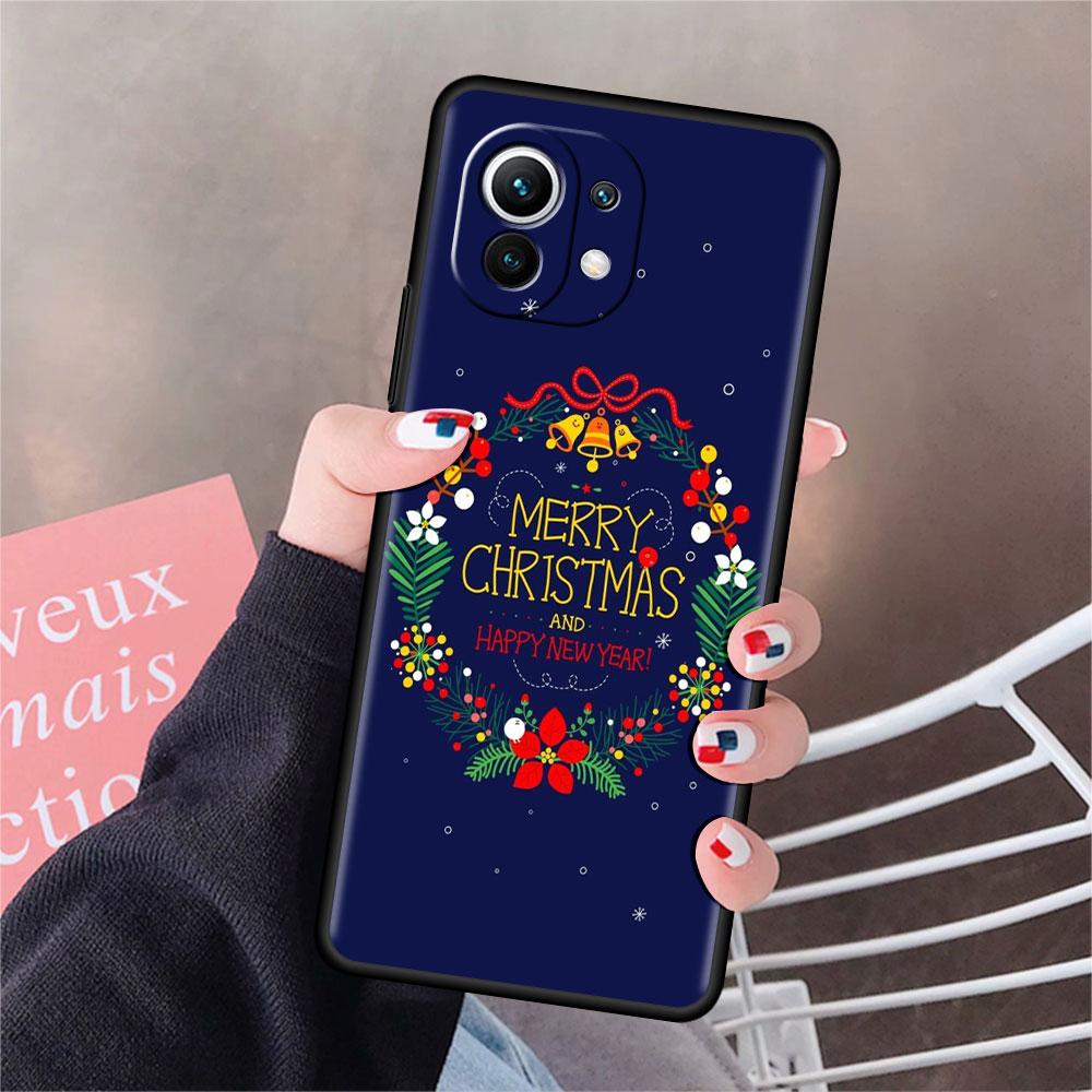 Soft Silicone Case For Xiaomi Mi 11 Lite 5G NE 11T Pro 12S Ultra 12 Note 10 10T 9T TPU Phone Cover Bumper Funda Merry Christmas