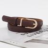 Spring Pu Womens Leather Skinny Belt Metal Pin Buckle Outdoor Leisure Belt Waist