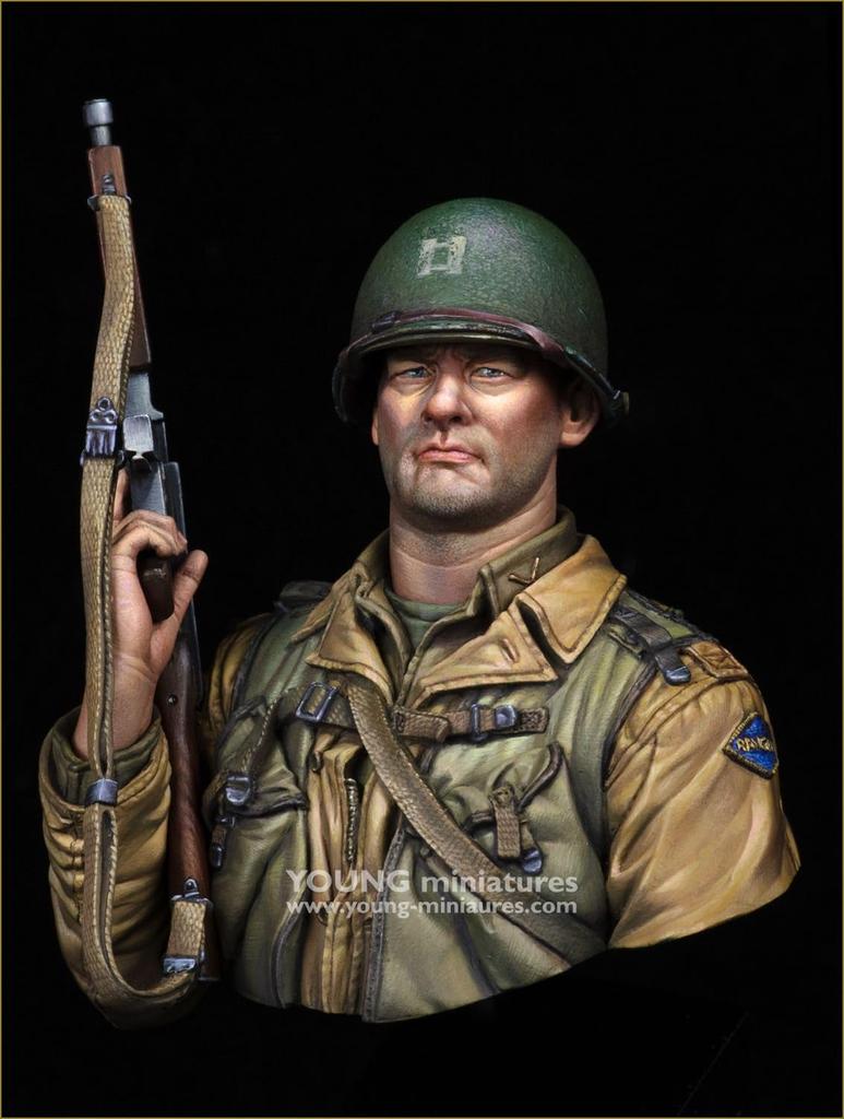 Young Miniature Amerikanischer Soldat des 2. Ranger-Bataillons der Normandie 1944 Büste aus Resin Bausatz YM1898 1/10