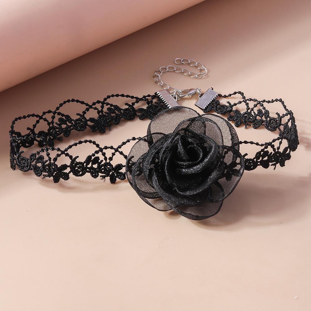 Gotische schwarze Spitze Halskette für Damen Boho Choker Halsketten Steampunk Club Party Schmuck Geschenke