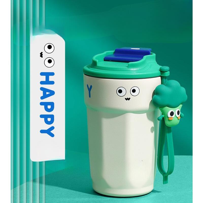 

Термокружка из нержавеющей стали 316 для девочек, портативная, с двойными стенками, для кофе и холодных напитков, с крышкой 450ML