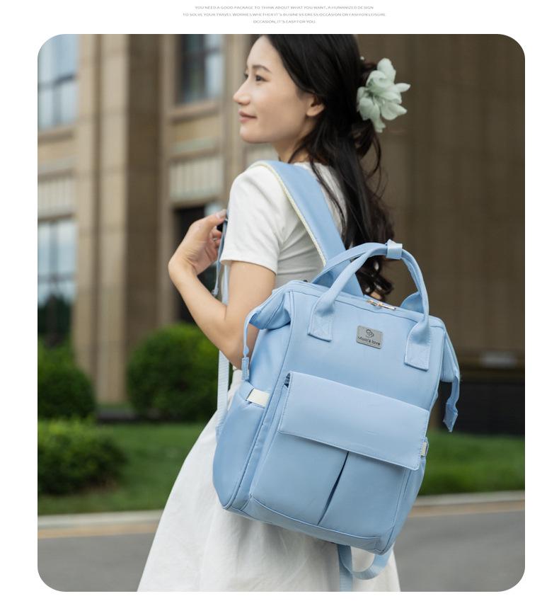 Colorful Double Shoulder Mummy Bag – Large Capacity Diaper Backpack for Mom and Baby