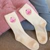 Thickened Wool Socks for Winter Warmth, Cute Cartoon Embroidered Mid-calf Socks, School-style Women's Socks, Dui Dui Socks
