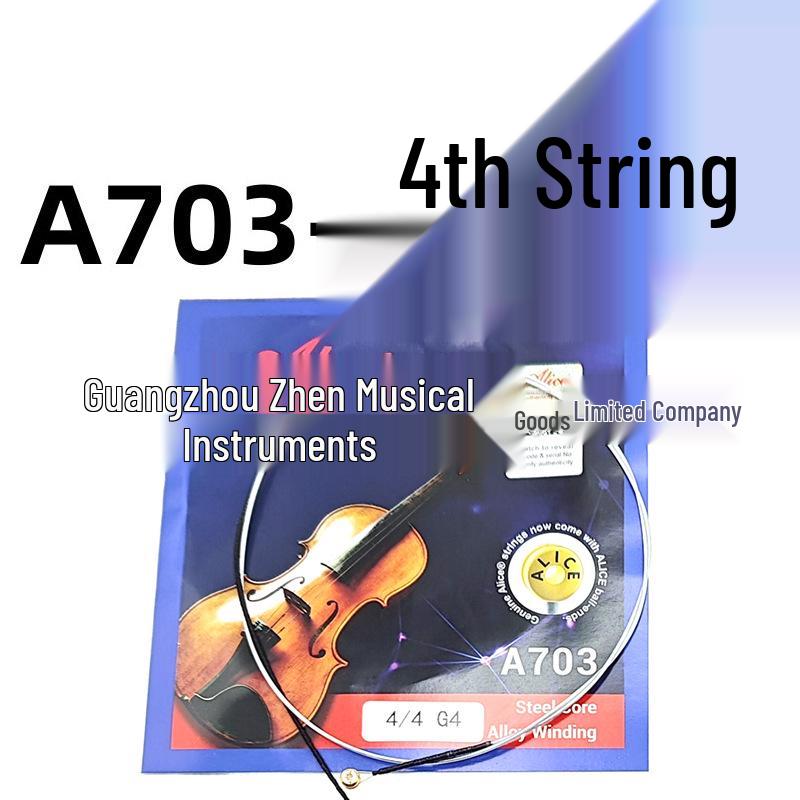 Alice A703 Violin String Set - Includes 1st, 2nd, 3rd, and 4th Strings and Accessories