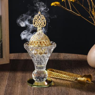 Arabischer Räuchergefäß Glas Desktop Räucherhalter mit Deckel Hohl Räucherkegel