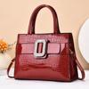 Large Capacity Women's Crossbody Bag High-quality Handbag Commuter Shoulder Bag Trendy Bright Leather Hardness Zipper Closure