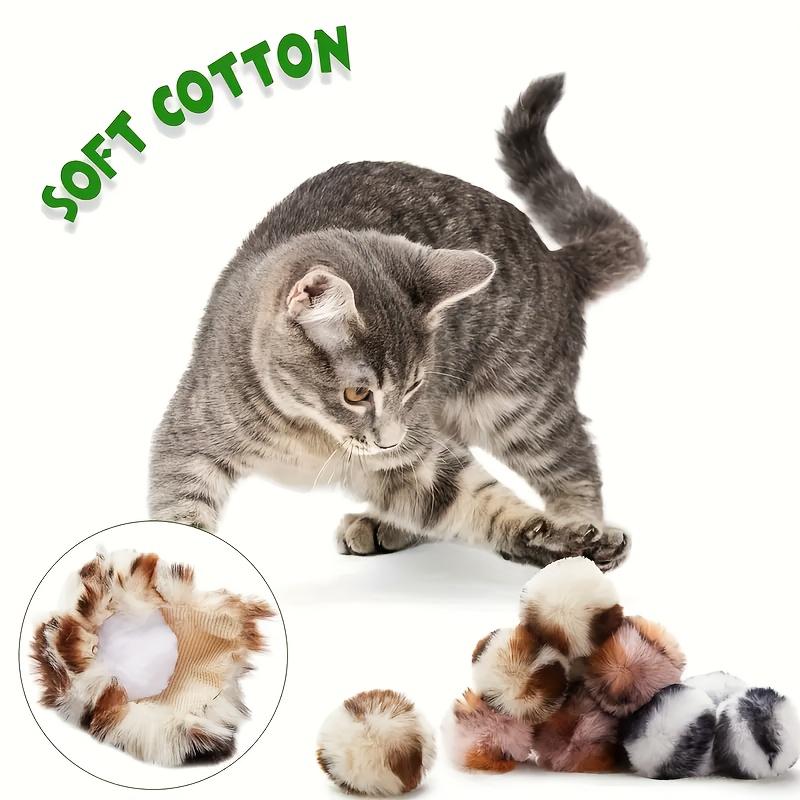 3Pcs Cat Toy Ball Leopard Print Plush Ball, Cat Self-Entertainment Ball Soft Cat and Dog Universal Toy Ball Interactive
