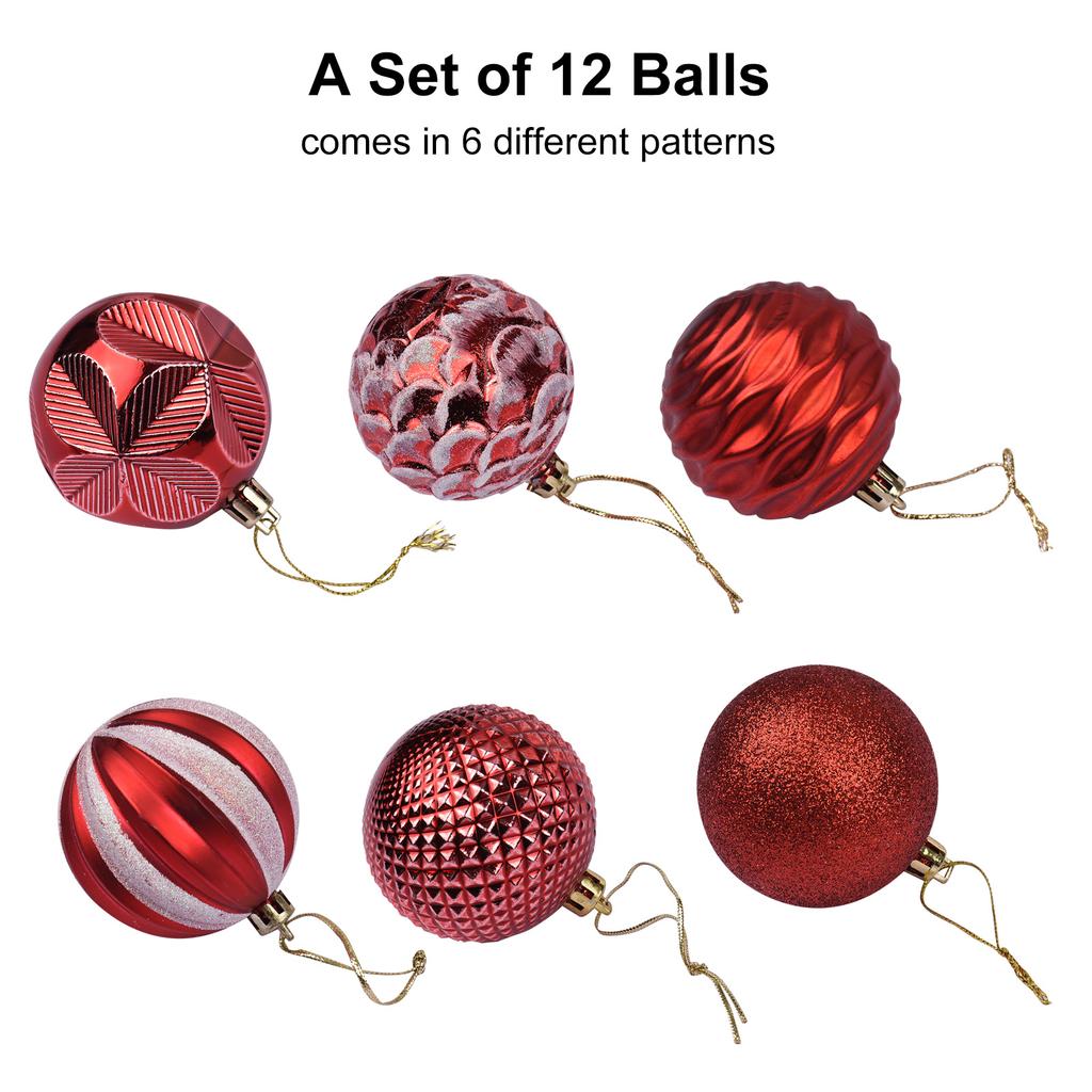 Christmas Hanging Balls Set of 12 Christmas Decoration Ball for Christmas Props Ornaments Party Decoration