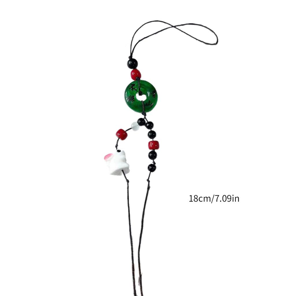 Resin Rabbit Charm with Rope for Phone Key Rabbit Pendant Phone Charm Ping Buckle Key Ornament for Trendy Individuals