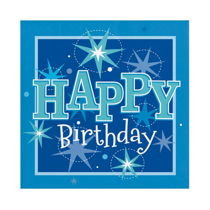 Pioneer Europe Sparkle Happy Birthday Disposable Napkins (Pack of 20)