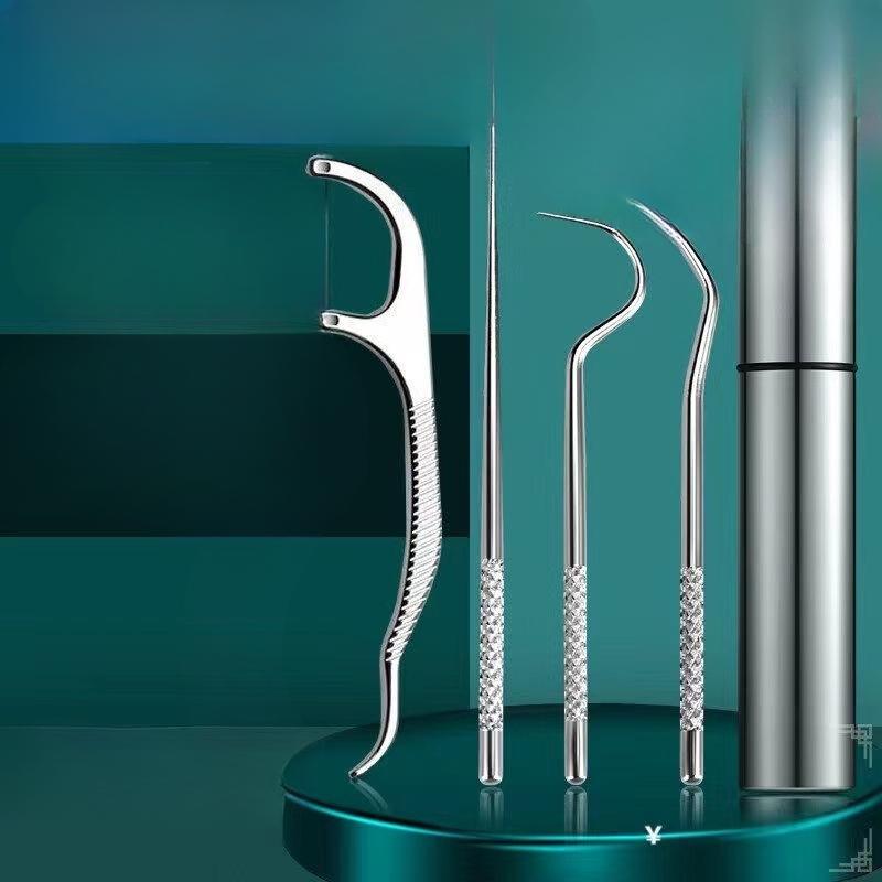 

1 шт. 304 нержавеющая сталь зубочистка нести постоянный зубной флосс, бытовая зубочистка металлический инструмент для чистки высококачественные стоматологические швы