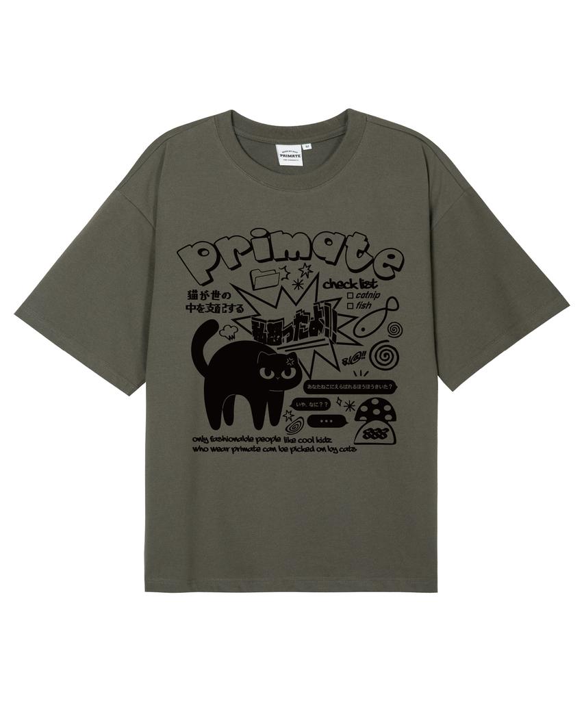 PRIMATE Mad Cat Oversized Short Sleeve T-Shirt 11 Colors (Type B)