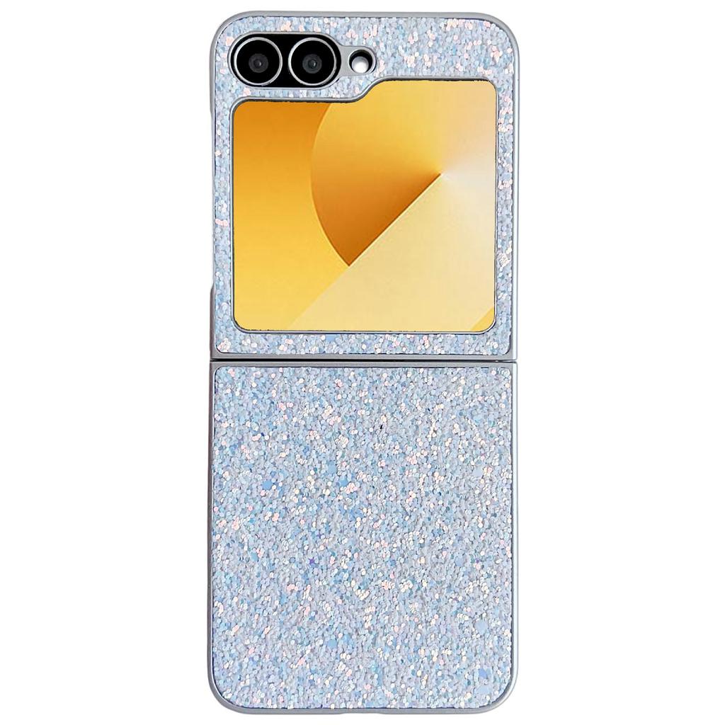 For Samsung Galaxy Z Flip7 FE 5G/Z Flip6 5G Case Rubberized Silver Edge Phantom Glitter Hard PC Phone Cover