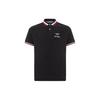 Letter Color Collar Printed Short Sleeve Polo Shirt Men Tops Black 78J3233-001