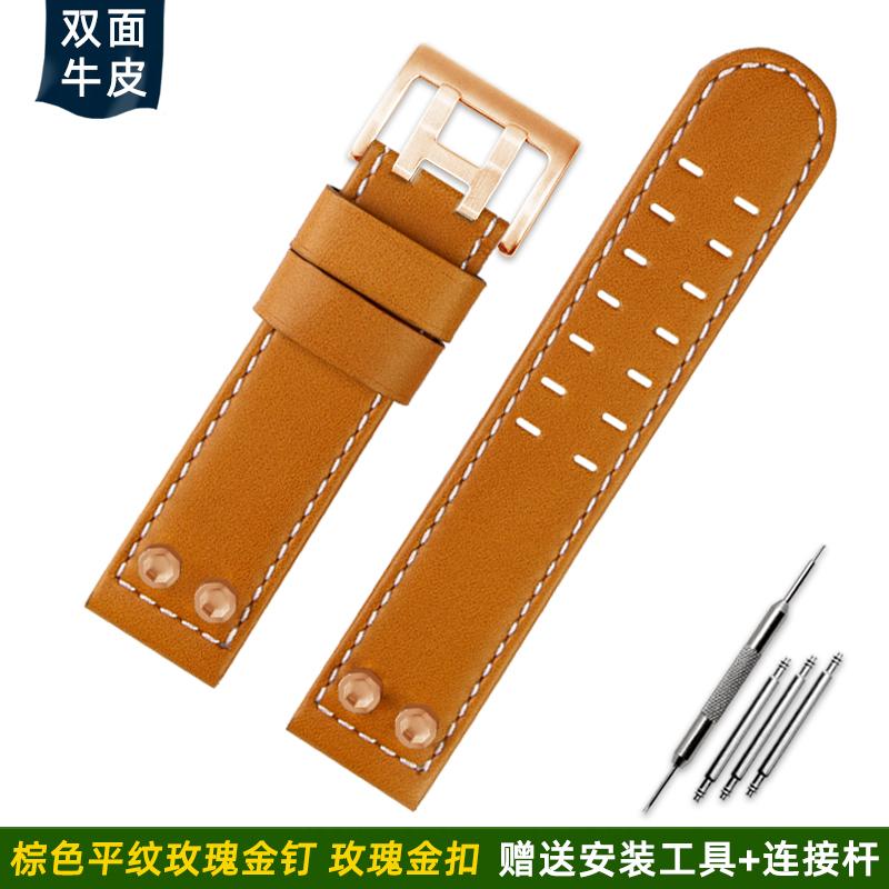 For Hamilton Khaki Field H78646733 H78626583 Metal Rivet Watchband 22 24mm Leisure Business Genuine Leather Watch Strap Bracelet
