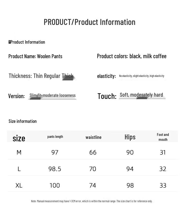 Women's Fall/Winter Straight-Leg Wool Blend Commuter Pants