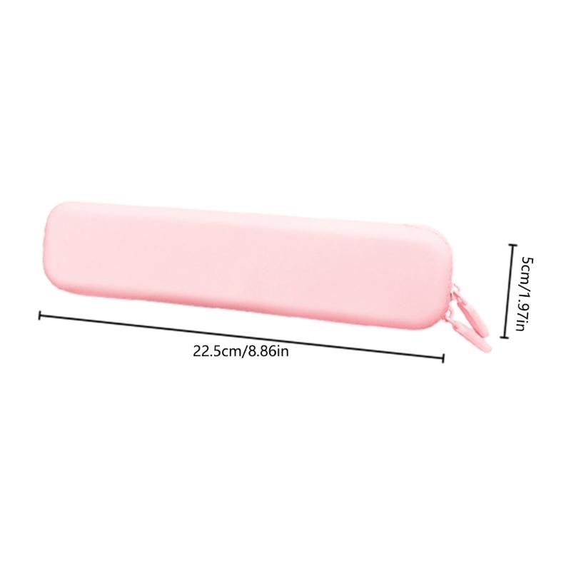 Solid Color Pencil Bag Pencil Pouch Large Capacity Pencil Case Silicone Stationery Bag Marker Pen Case Pencil Organiser