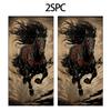 Pattern of a Galloping Horse In Ink Painting Polyester Microfiber Beach Towel Highly Absorbent, Suitable Swimming Beach Outings