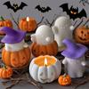 Top Quality Silicone Mold Spooky Halloween Pumpkin Candle Room Aromatherapy DIY Pumpkin Candlestick Candle Mould for Haunted