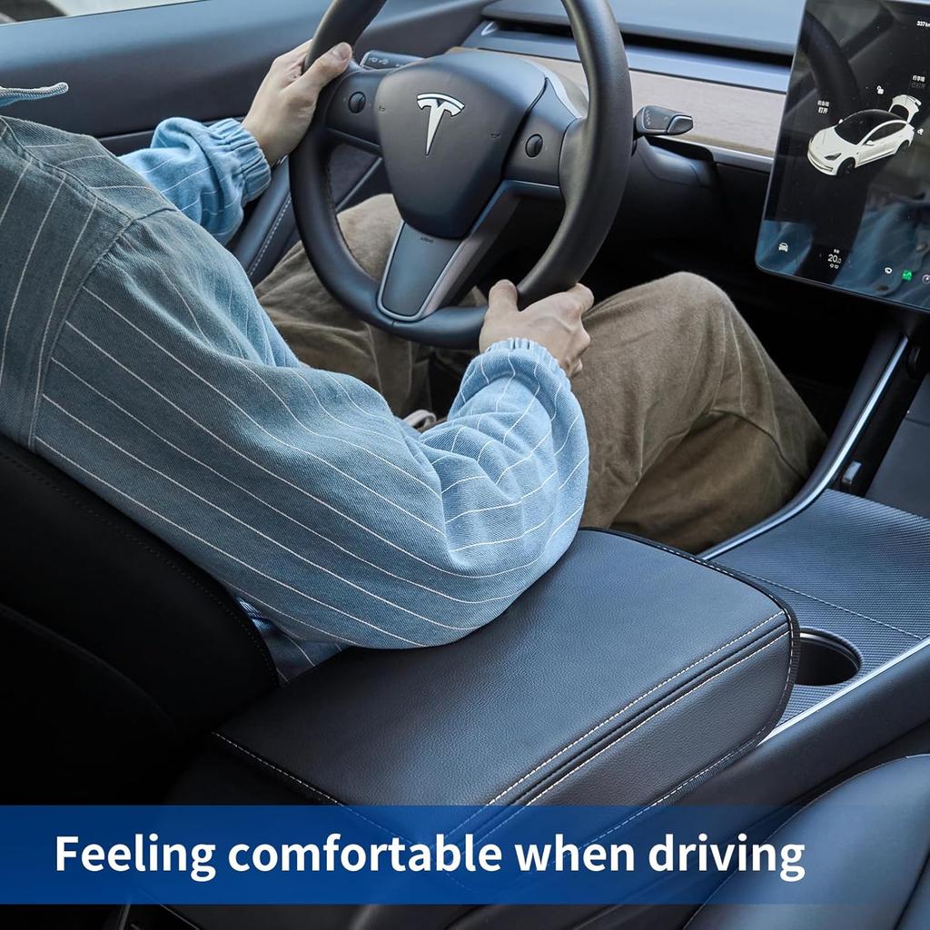 Tesla Model 3/Y Armrest Accessories - Wonarby Center Console Cover for Tesla - Car Armrest Box Cover Decoration Interior for Model 3 2017- 2024 2025