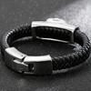 Punk Rock Brățară cu cap de leu din oțel inoxidabil pentru bărbați 11 MM Benzi din piele pe mână Accesorii pentru bărbați Bandă de braț