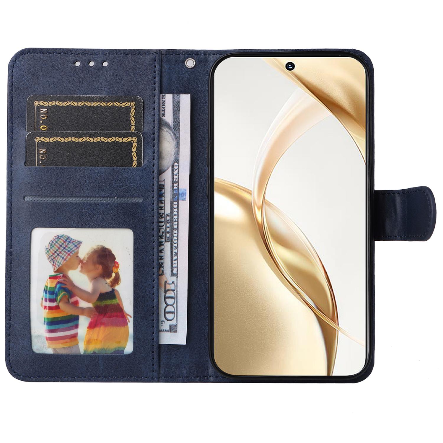 

For Honor 200 5G Case PU Leather Stand Phone Cover with 3 Card Slots Blue