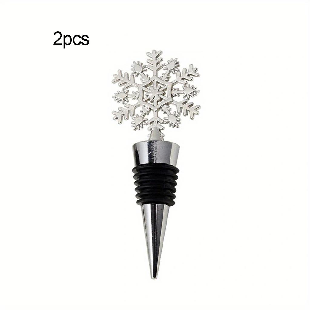 1pc/2pcs/3pcsExquisite Snowflake Wine Stopper - Preserves Wine Freshness,Creative Christmas Gift,Party Decoration, Durable